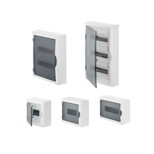 Aufputz Verteilerkasten / Sicherungskasten IP40 – 1–3-reihig (6–36 Module)