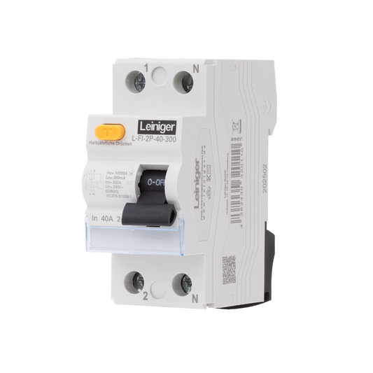 Fehlerstromschutzschalter, FI-Schalter Typ A, 2-polig - 300 mA - 25 A / 40 A / 63 A