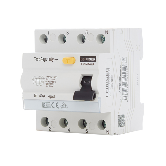 Fehlerstromschutzschalter, FI-Schalter Typ A, 4-polig - 300 mA - 25 A / 40 A / 63 A