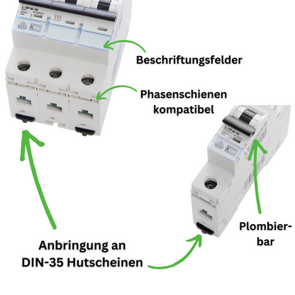 Leitungsschutzschalter, LS-Schalter, B/C, 1-/3-polig, 2–63A, 6kA