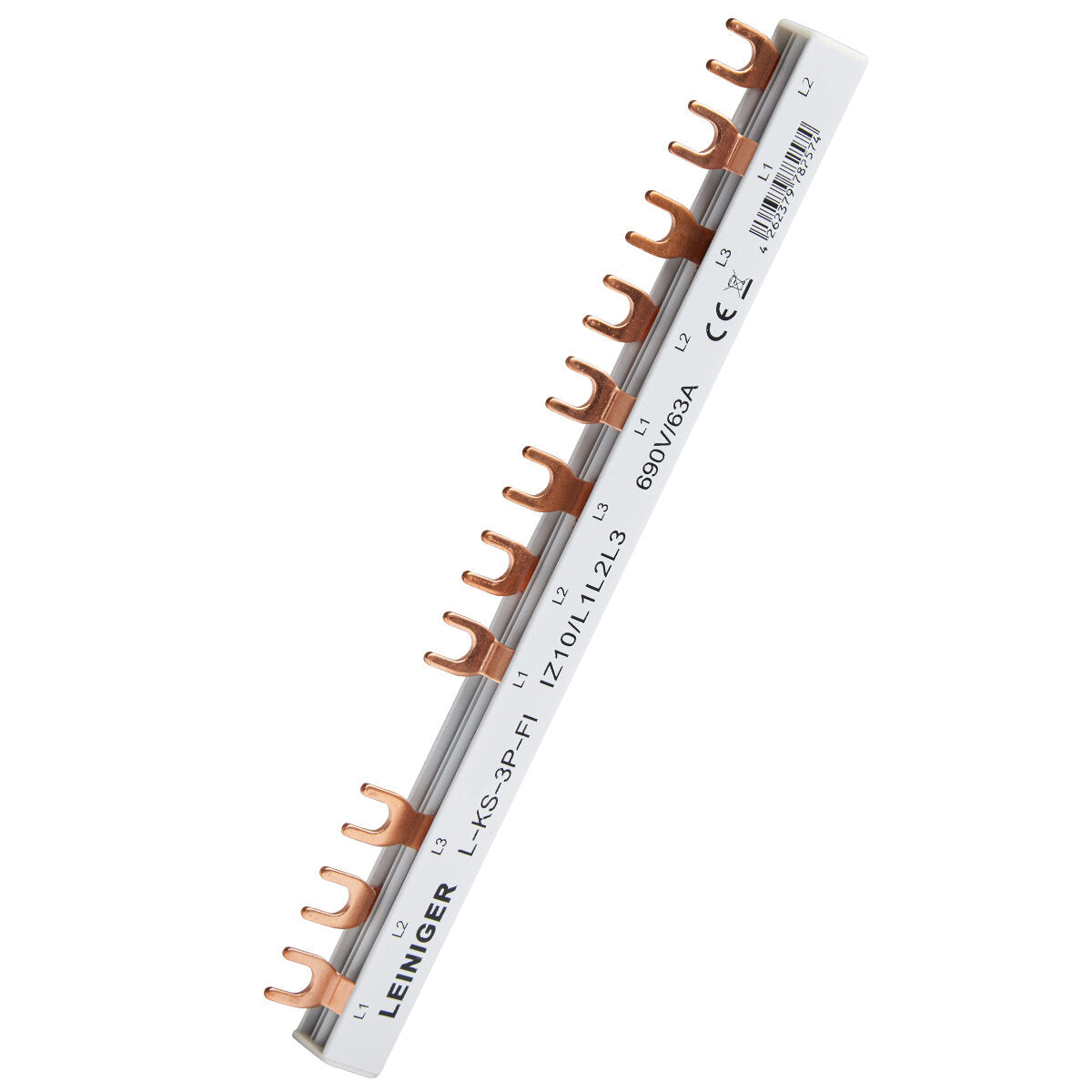 Phasenschiene, Kammschiene, 1-Phasig oder 3-Phasig, 12 Module, für LS- & FI-Schalter