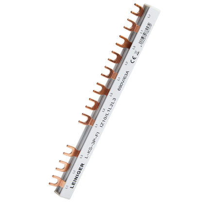 Phasenschiene, Kammschiene, 1-Phasig oder 3-Phasig, 12 Module, für LS- & FI-Schalter