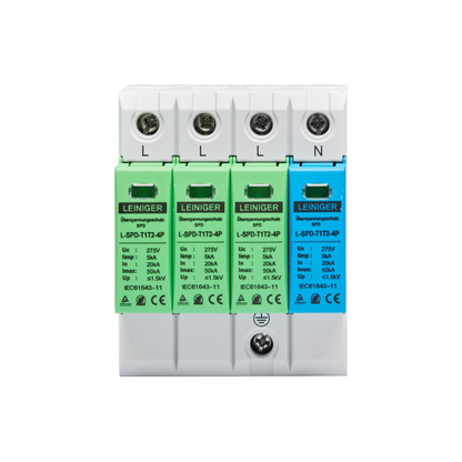 Überspannungsschutz AC, Typ 1+2, 4-polig, 275 V AC - Leiniger