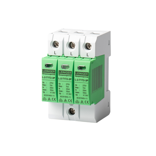 Überspannungsschutz AC, Typ 1+2 (Klasse I+II), 3-polig