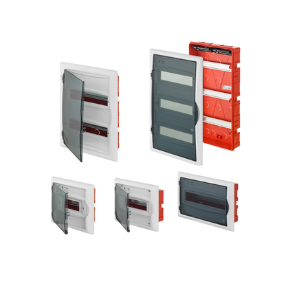 Unterputz Verteilerkasten / Sicherungskasten IP40 – 1–3-reihig (6–36 Module)