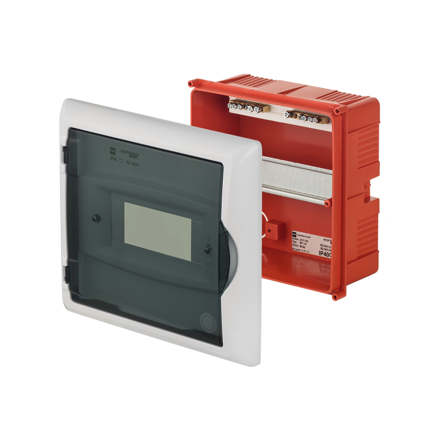 Unterputz Verteilerkasten / Sicherungskasten IP40 – 1–3-reihig (6–36 Module)