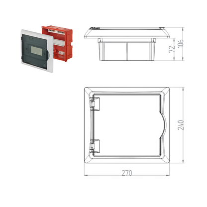 Unterputz Verteilerkasten / Sicherungskasten IP40 – 1–3-reihig (6–36 Module)