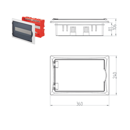 Unterputz Verteilerkasten / Sicherungskasten IP40 – 1–3-reihig (6–36 Module)
