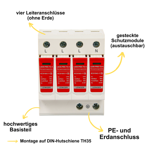 Überspannungsschutz Typ 2 PRO, 4-polig, 275 V AC - Leiniger
